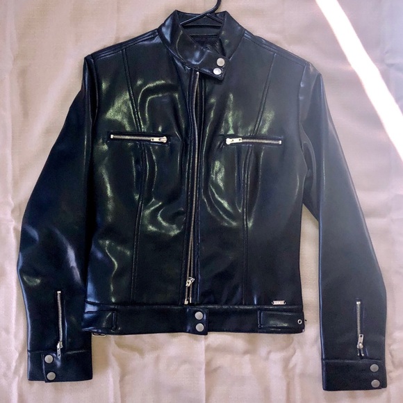 Guess Vintage Moto Faux Leather Jacket - Picture 10 of 11